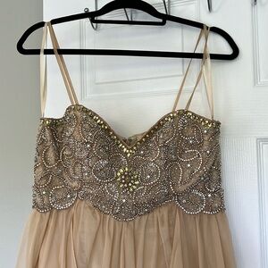 Dave and Johnny long gown, size 13/14 beaded. Like new and worn once!